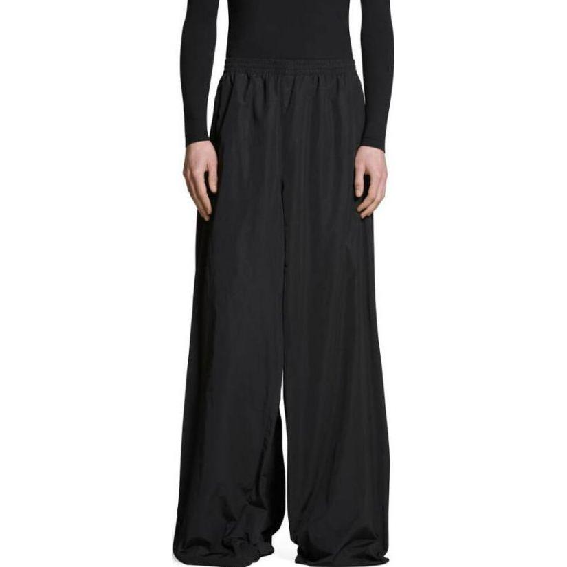 Sizing Balenciaga FW23 Celana Hitam Santai Unisex Wide-Leg Fit Kasual. 770502TNQ251000