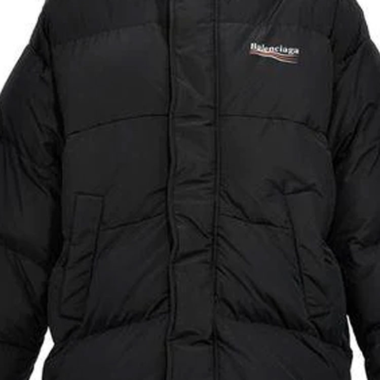 Shop Balenciaga FW23 Jaket Kerah Berdiri Logo Solid Warna - Regular Fit 758045TYD361000