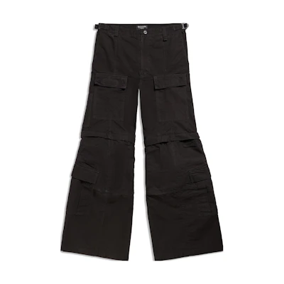 Balenciaga FW23 Solid Color Mid-Waist Loose Flared Casual Cargo Pants Unisex. 768810TKP279509