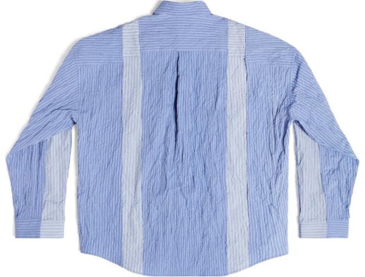 발렌시아가 FW23 스트라이프 컬러블록 싱글 오버사이즈 셔츠 블루 유니섹스. 751447TOM044249 Lookbook 발렌시아가 FW23 스트라이프 컬러블록 싱글 오버사이즈 셔츠 블루 유니섹스. 751447TOM044249