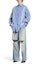 Shop 발렌시아가 FW23 스트라이프 컬러블록 싱글 오버사이즈 셔츠 블루 유니섹스. 751447TOM044249