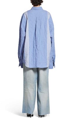 발렌시아가 FW23 스트라이프 컬러블록 싱글 오버사이즈 셔츠 블루 유니섹스. 751447TOM044249 Purchase 발렌시아가 FW23 스트라이프 컬러블록 싱글 오버사이즈 셔츠 블루 유니섹스. 751447TOM044249