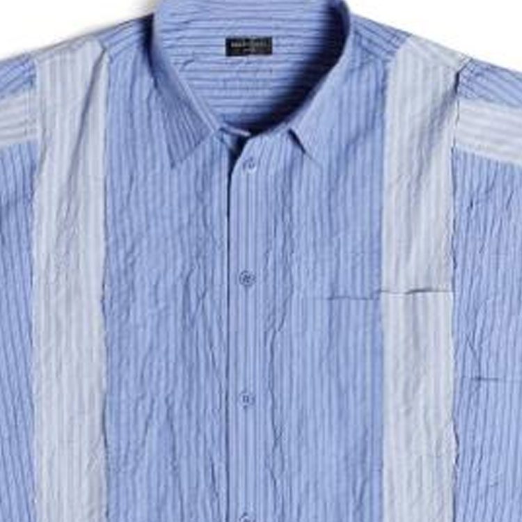 Sizing 발렌시아가 FW23 스트라이프 컬러블록 싱글 오버사이즈 셔츠 블루 유니섹스. 751447TOM044249