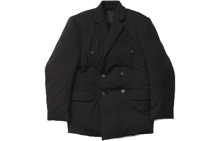 Balenciaga FW23 Unisex Black Double-Breasted Quilted Oversized Blazer. 751714TOT031000