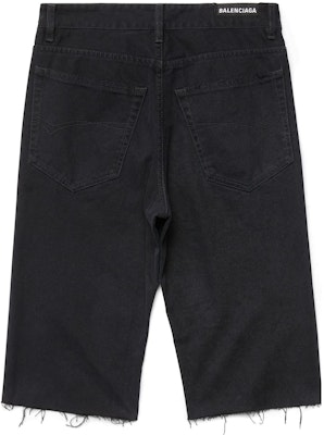 Balenciaga FW23 Unisex Black Solid Twill Straight-Leg Denim Shorts. 753212TNW111700 Lookbook Balenciaga FW23 Unisex Black Solid Twill Straight-Leg Denim Shorts. 753212TNW111700