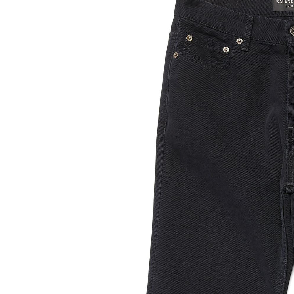 Shop Balenciaga FW23 Unisex Black Solid Twill Straight-Leg Denim Shorts. 753212TNW111700