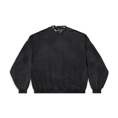 Balenciaga FW23 Unisex Oversized Solid Sweatshirt with Metal Accent 762718TPVD91055