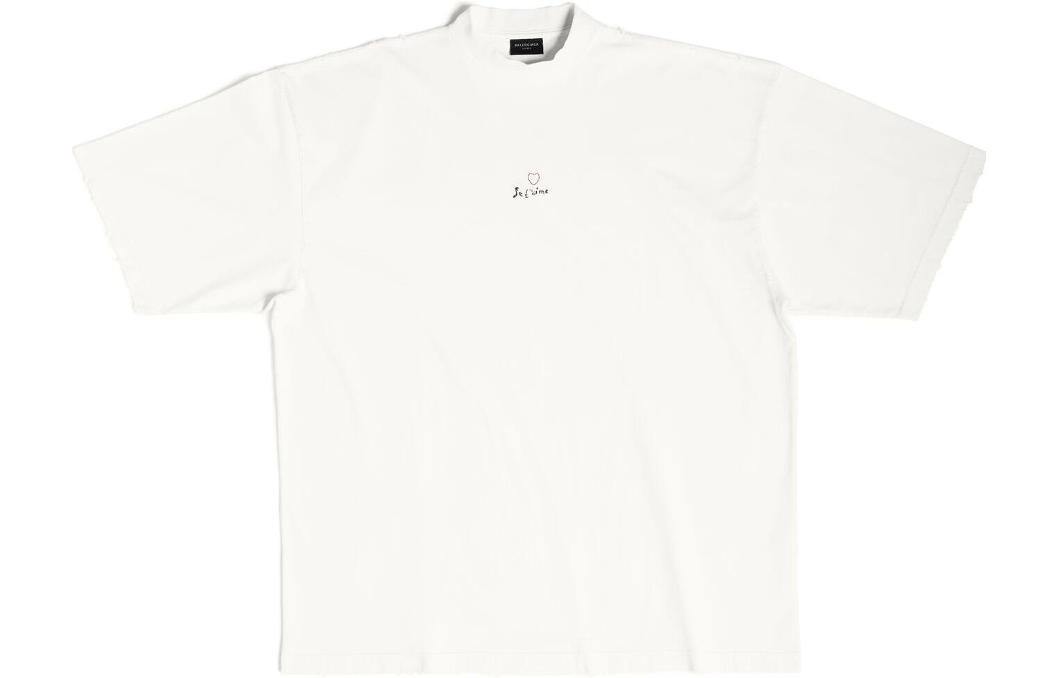Balenciaga FW23 Unisex Relaxed Fit White Logo Embroidered T-Shirt. 744439TOVM79079 圖 2