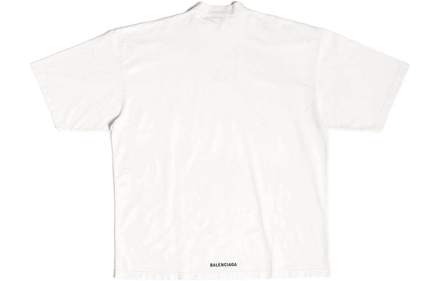 Balenciaga FW23 Unisex Relaxed Fit White Logo Embroidered T-Shirt. 744439TOVM79079 圖 3