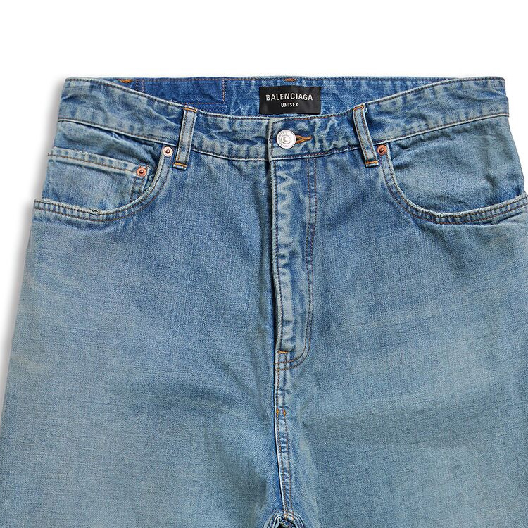 Shop 巴黎世家 FW23 男友风宽松直筒牛仔裤 蓝色. 767979TPW534868