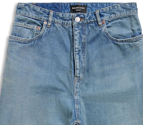 巴黎世家 FW23 男友风宽松直筒牛仔裤 蓝色. 767979TPW534868 Shop 巴黎世家 FW23 男友风宽松直筒牛仔裤 蓝色. 767979TPW534868