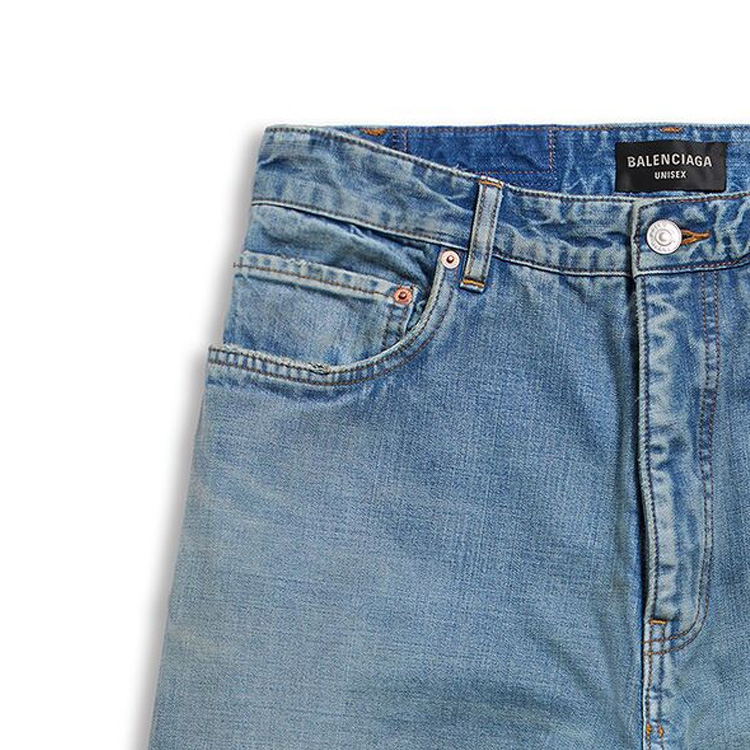 Purchase 巴黎世家 FW23 男友风宽松直筒牛仔裤 蓝色. 767979TPW534868