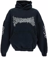 Balenciaga FW23 Wave Logo Oversized Hoodie Unisex Black. 761458TPVN81070 Balenciaga FW23 Wave Logo Oversized Hoodie Unisex Black. 761458TPVN81070