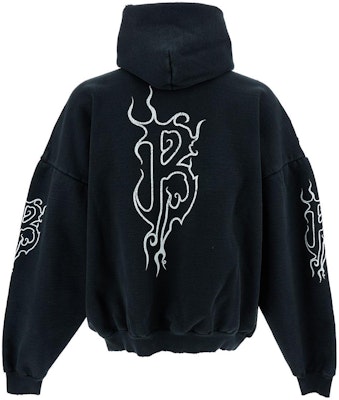 발렌시아가 FW23 웨이브 로고 오버사이즈 후디 유니섹스 블랙. 761458TPVN81070 Lookbook 발렌시아가 FW23 웨이브 로고 오버사이즈 후디 유니섹스 블랙. 761458TPVN81070