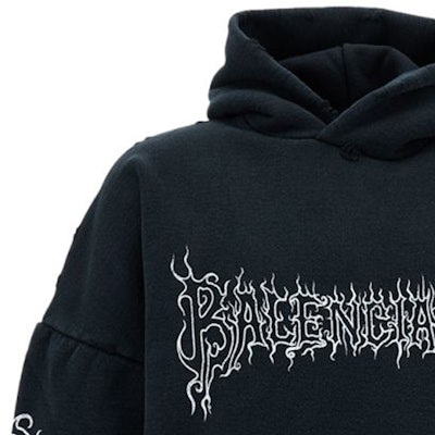 발렌시아가 FW23 웨이브 로고 오버사이즈 후디 유니섹스 블랙. 761458TPVN81070 Shop 발렌시아가 FW23 웨이브 로고 오버사이즈 후디 유니섹스 블랙. 761458TPVN81070