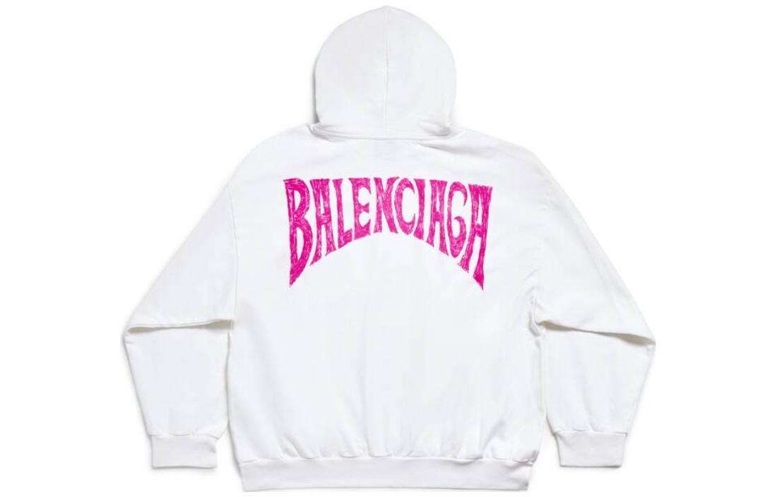 Lookbook Sudadera Balenciaga FW23 Blanca con Letras Estampadas Unisex Ajuste Regular. 767877TPVU59601
