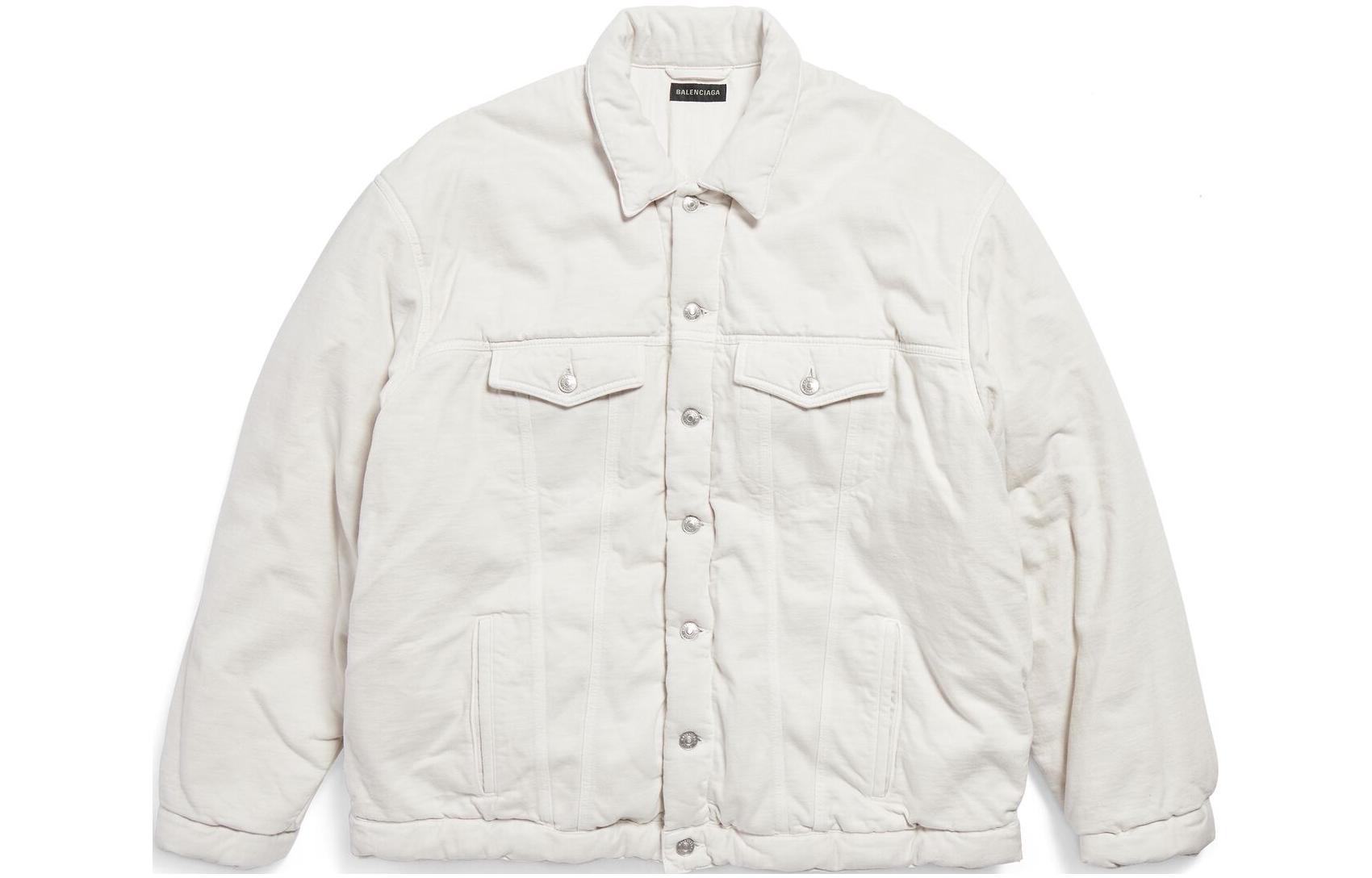 Balenciaga FW23 White Loose-Fit Solid Single-Breasted Jacket 681689TNW039020