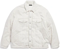Balenciaga FW23 White Loose-Fit Solid Single-Breasted Jacket 681689TNW039020 Balenciaga FW23 White Loose-Fit Solid Single-Breasted Jacket 681689TNW039020