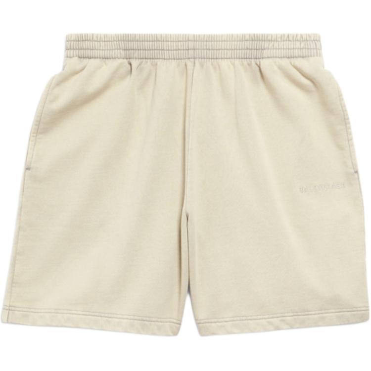 Order Balenciaga FW24 Pantalones Cortos Beige Elásticos Rectos Casuales. 676137TRVJ39755