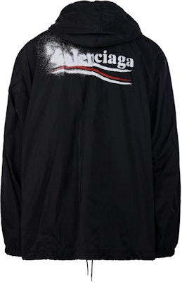 발렌시아가 FW24 블랙 로고 프린트 후드 재킷 레귤러 핏. 791285TPO061000 Lookbook 발렌시아가 FW24 블랙 로고 프린트 후드 재킷 레귤러 핏. 791285TPO061000