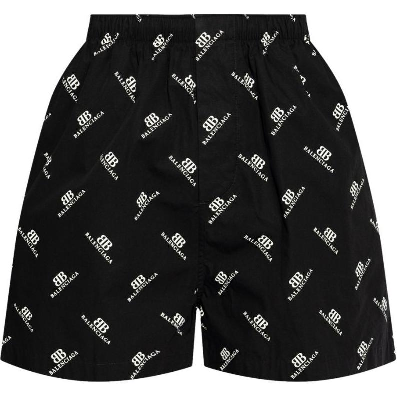 Balenciaga FW24  Black Logo Print Straight Casual Shorts. 746223TQL141070 圖 2