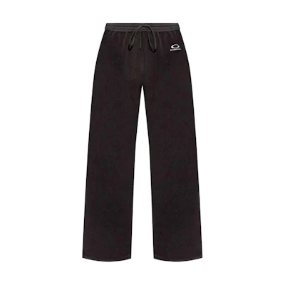 Balenciaga FW24 Black Wide-Leg Knit Joggers with Embroidered Logo. 808266TRVF3