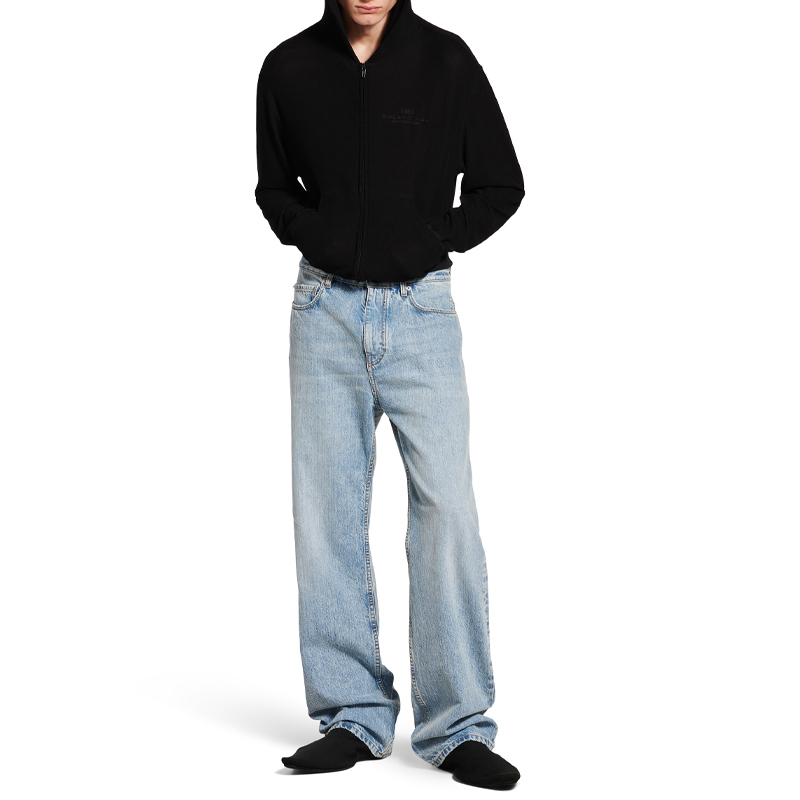 Shop 巴黎世家 FW24 蓝色常规版牛仔裤 配拉链口袋极简设计 810786TRW556185