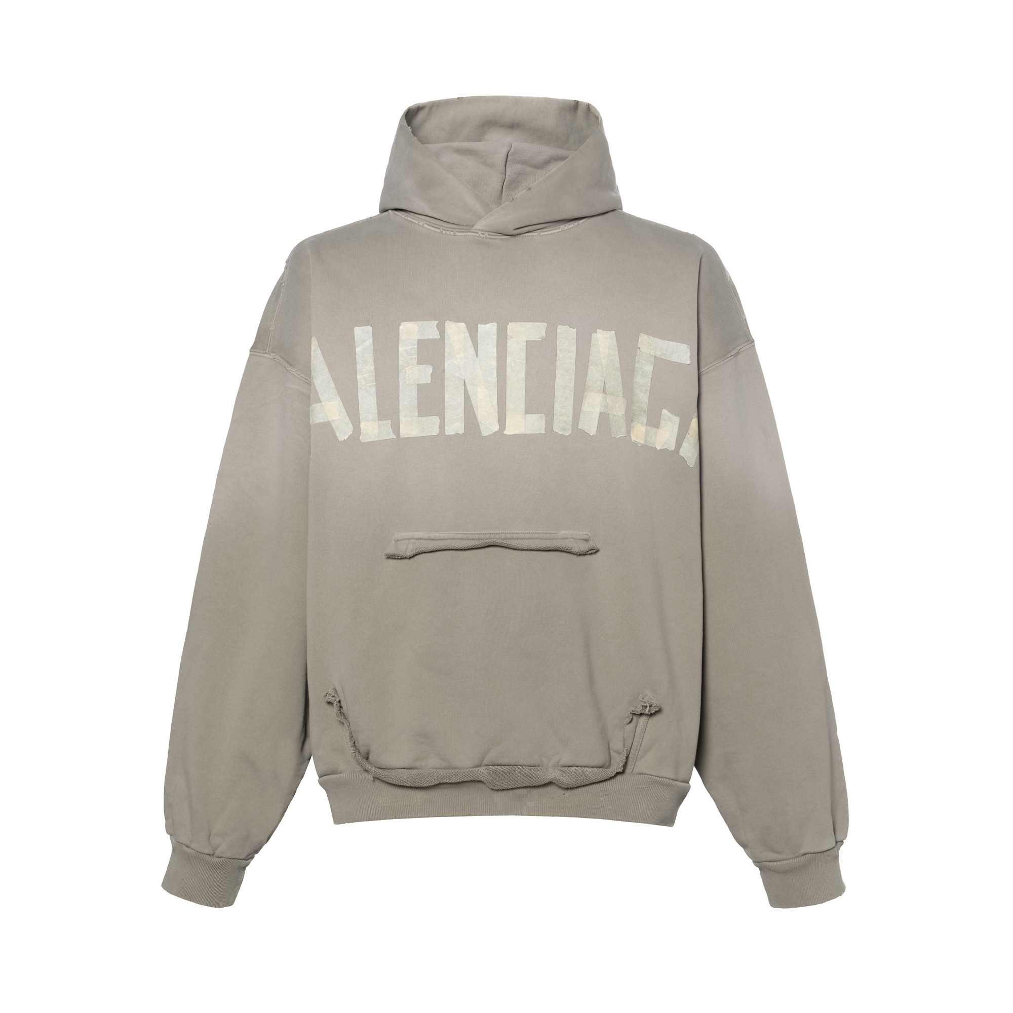 Balenciaga FW24  Green Distressed Cotton Printed Oversized Hoodie. 744441TQVA92942
