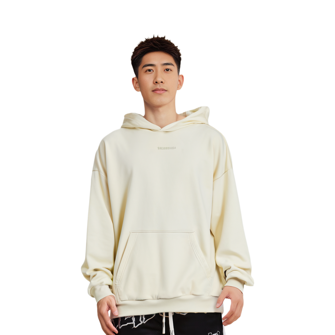 Shop Balenciaga FW24  Logo Hoodie Light Grey Regular Fit. 767877TRVJ39755