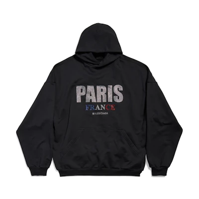 Balenciaga FW24 Alphabet Print Black Hoodie Unisex Oversized Fit. 803265TRVL41000
