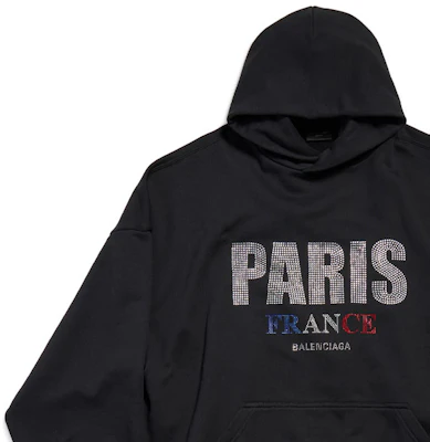 巴黎世家 FW24 字母印花黑色连帽衫 男女同款宽松版型. 803265TRVL41000 Purchase 巴黎世家 FW24 字母印花黑色连帽衫 男女同款宽松版型. 803265TRVL41000