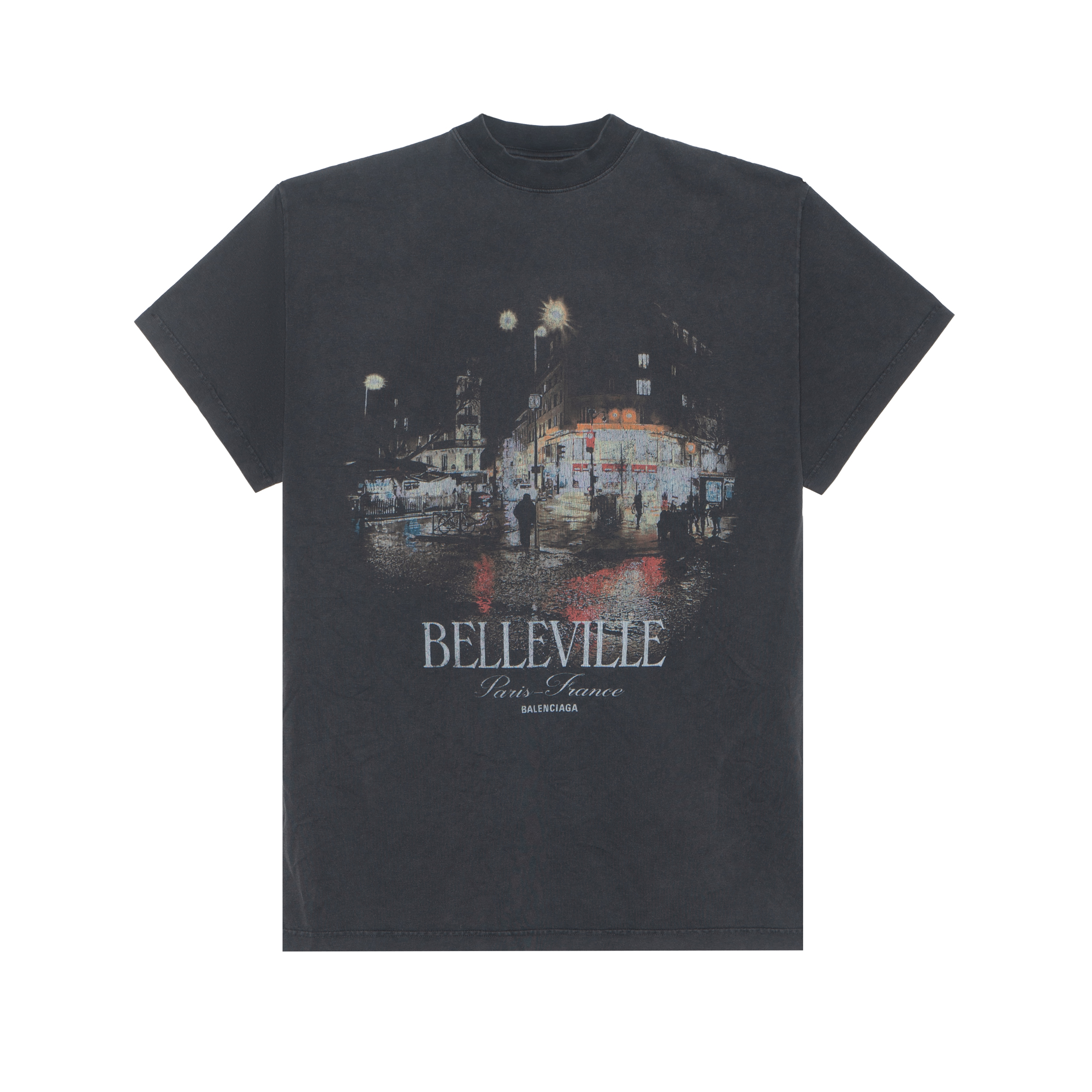 Order Balenciaga FW24 Alphabet Print Oversized Unisex Black Crewneck T-Shirt. 787349TRVP71041