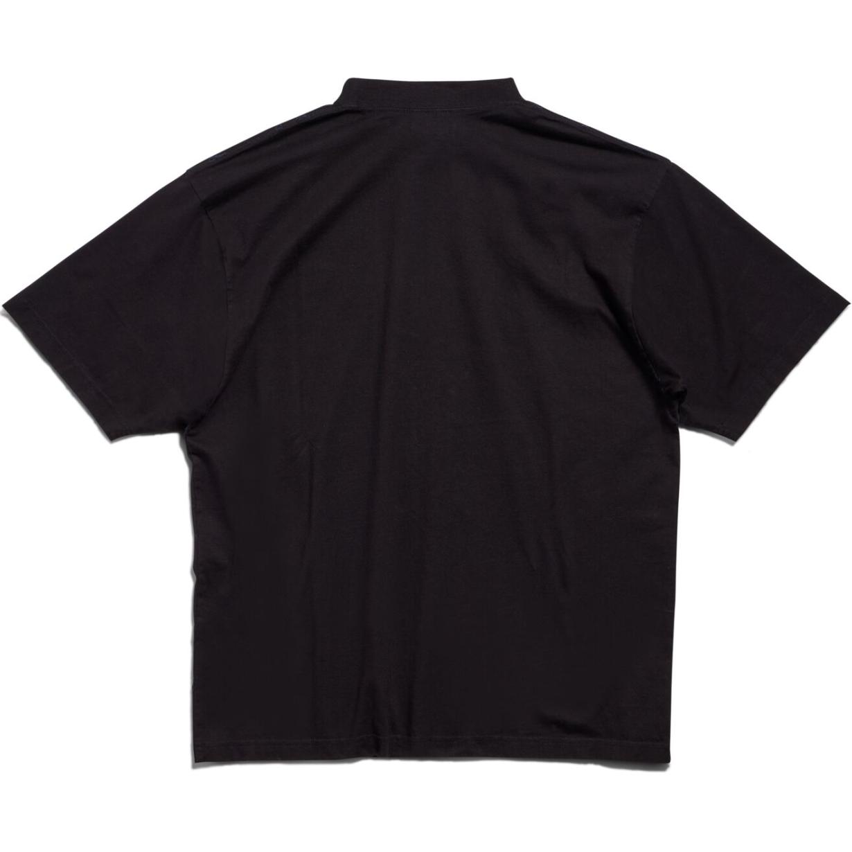 Balenciaga FW24 Black Logo Embroidered Crewneck T-Shirt Unisex Regular Fit. 764235TQVS82020 圖 3