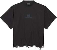 Balenciaga FW24 Black Logo Embroidered Unisex Crewneck T-Shirt. 783399TQVS81083 Balenciaga FW24 Black Logo Embroidered Unisex Crewneck T-Shirt. 783399TQVS81083