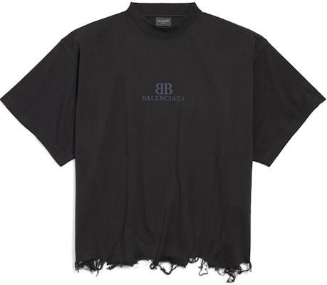 Balenciaga FW24 Black Logo Embroidered Unisex Crewneck T-Shirt. 783399TQVS81083 Order Balenciaga FW24 Black Logo Embroidered Unisex Crewneck T-Shirt. 783399TQVS81083