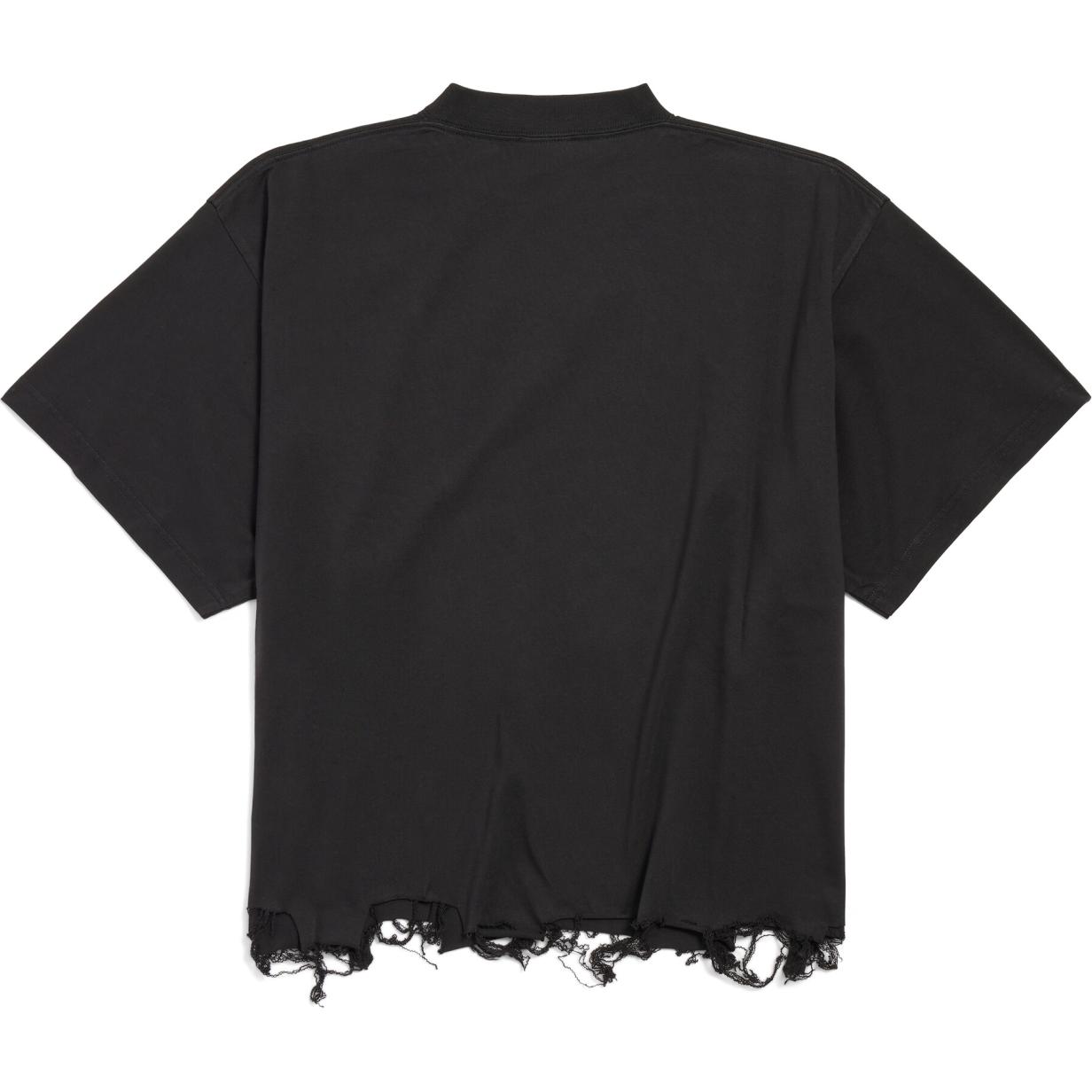 Lookbook Balenciaga FW24 Black Logo Embroidered Unisex Crewneck T-Shirt. 783399TQVS81083