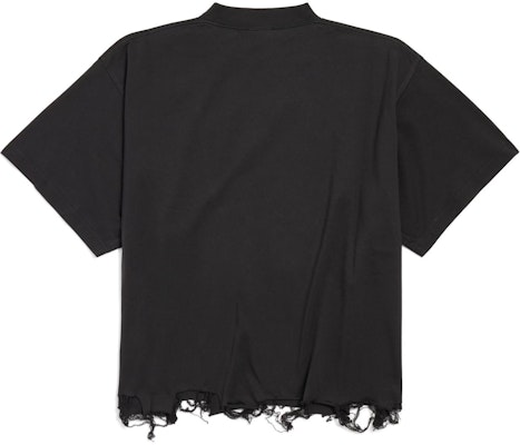 Balenciaga FW24 Black Logo Embroidered Unisex Crewneck T-Shirt. 783399TQVS81083 Lookbook Balenciaga FW24 Black Logo Embroidered Unisex Crewneck T-Shirt. 783399TQVS81083