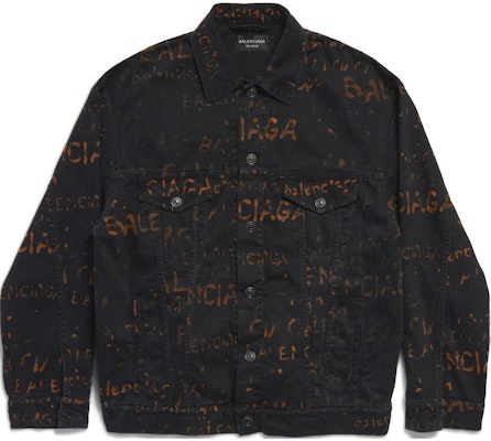 Balenciaga FW24 Jaket Denim Oversized Unisex Cetakan Logo Hitam Bleachy. 799961TNW141700 Buy Balenciaga FW24 Jaket Denim Oversized Unisex Cetakan Logo Hitam Bleachy. 799961TNW141700