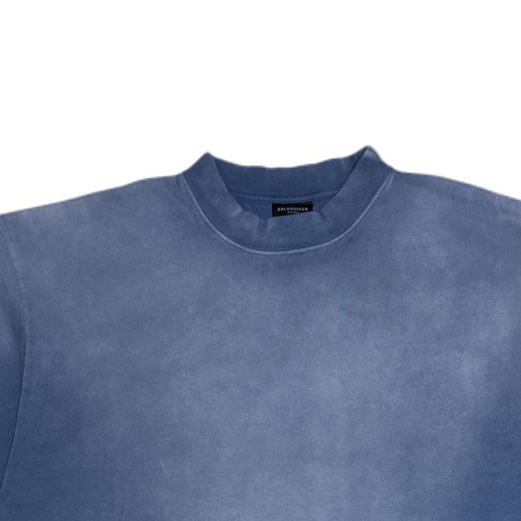 Balenciaga FW24 Blue Logo Embroidered Crewneck T-Shirt Mens. 764235TPVU42671 圖 4