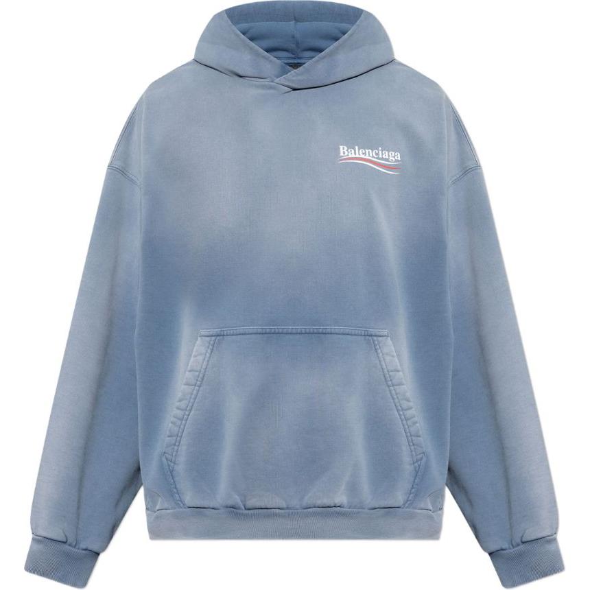 Balenciaga FW24 Blue Pocket Long Sleeve Crewneck Sweatshirt Regular Fit 767877TRVB19798