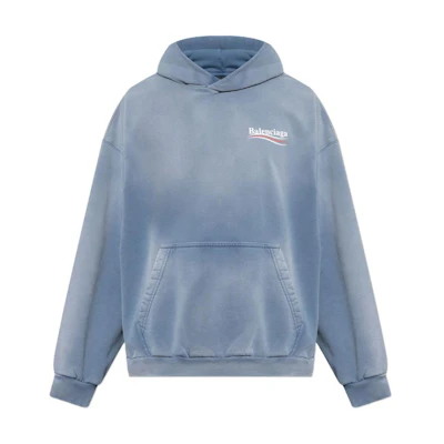 Balenciaga FW24 Blue Pocket Long Sleeve Crewneck Sweatshirt Regular Fit 767877TRVB19798