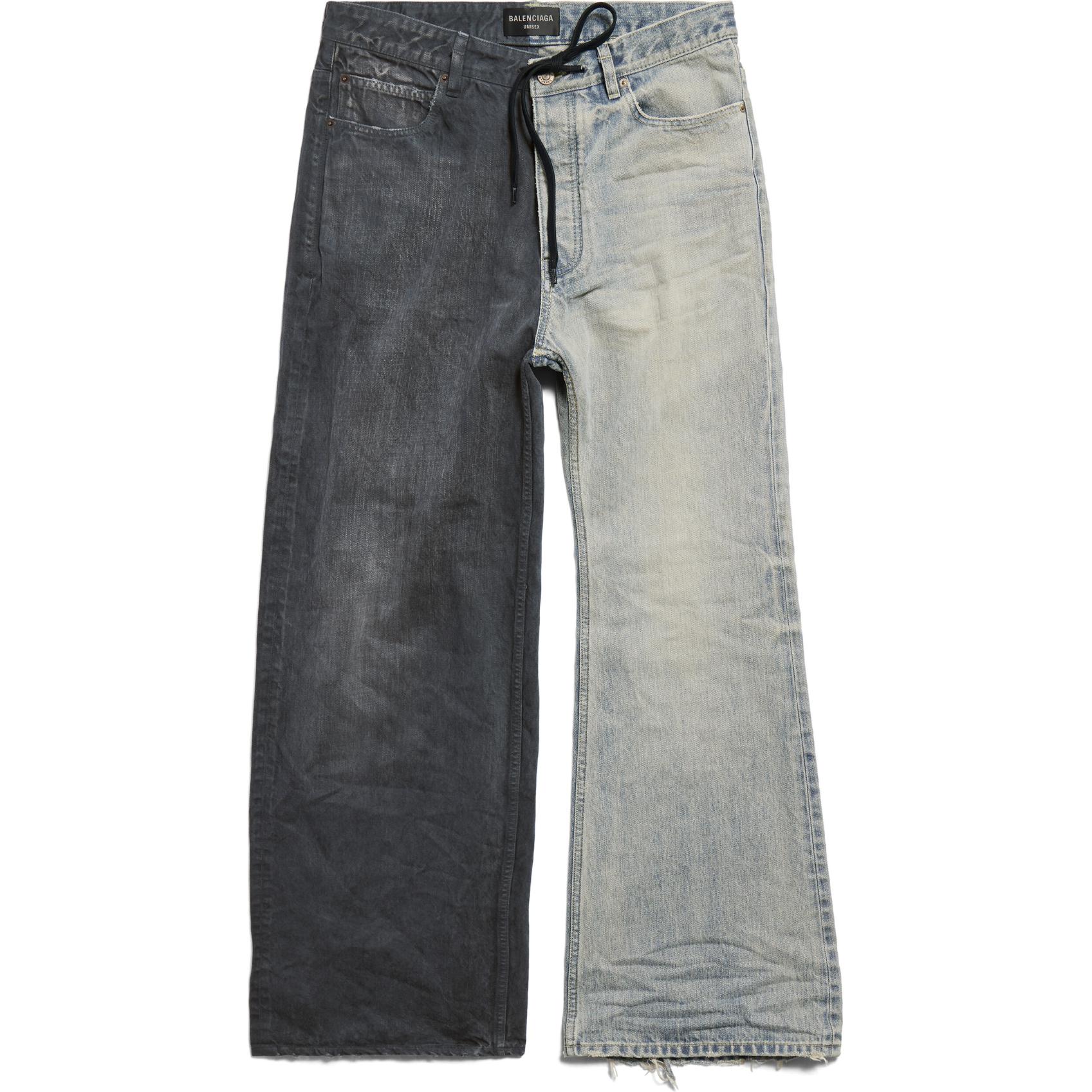 Order Balenciaga FW24 Jeans Potongan Lurus Unisex Denim Biru Longgar. 793766TQW722632