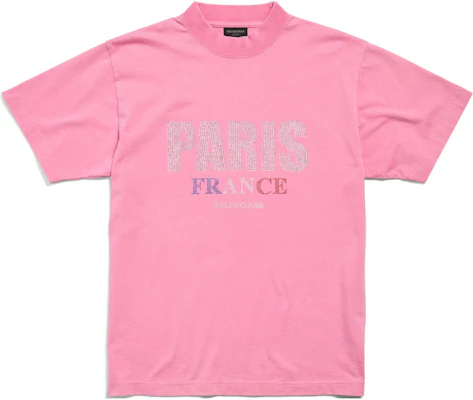 Balenciaga FW24 Crystal Letter Slim Fit Unisex Crewneck T-Shirt Faded Pink. 809122TRVL59568 Buy Balenciaga FW24 Crystal Letter Slim Fit Unisex Crewneck T-Shirt Faded Pink. 809122TRVL59568
