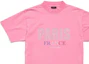 Shop Balenciaga FW24 Crystal Letter Slim Fit Unisex Crewneck T-Shirt Faded Pink. 809122TRVL59568