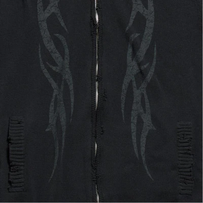 Balenciaga FW24 Distressed High-Neck Zipper Knit Sweater Regular Fit Black Men 808489T33361000 Cheap Balenciaga FW24 Distressed High-Neck Zipper Knit Sweater Regular Fit Black Men 808489T33361000