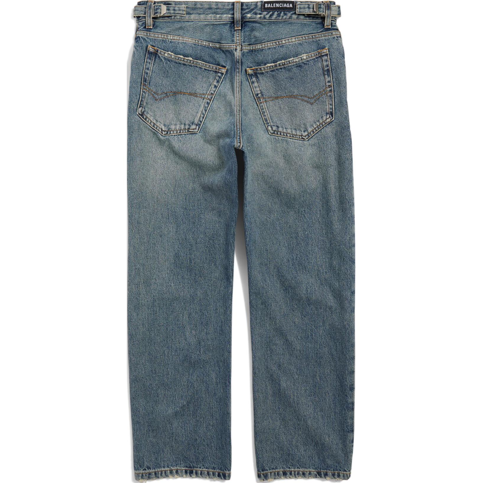 Lookbook 발렌시아가 FW24 디스트레싱 지퍼 루즈핏 스트레이트 중청진 유니섹스 745149THW254245