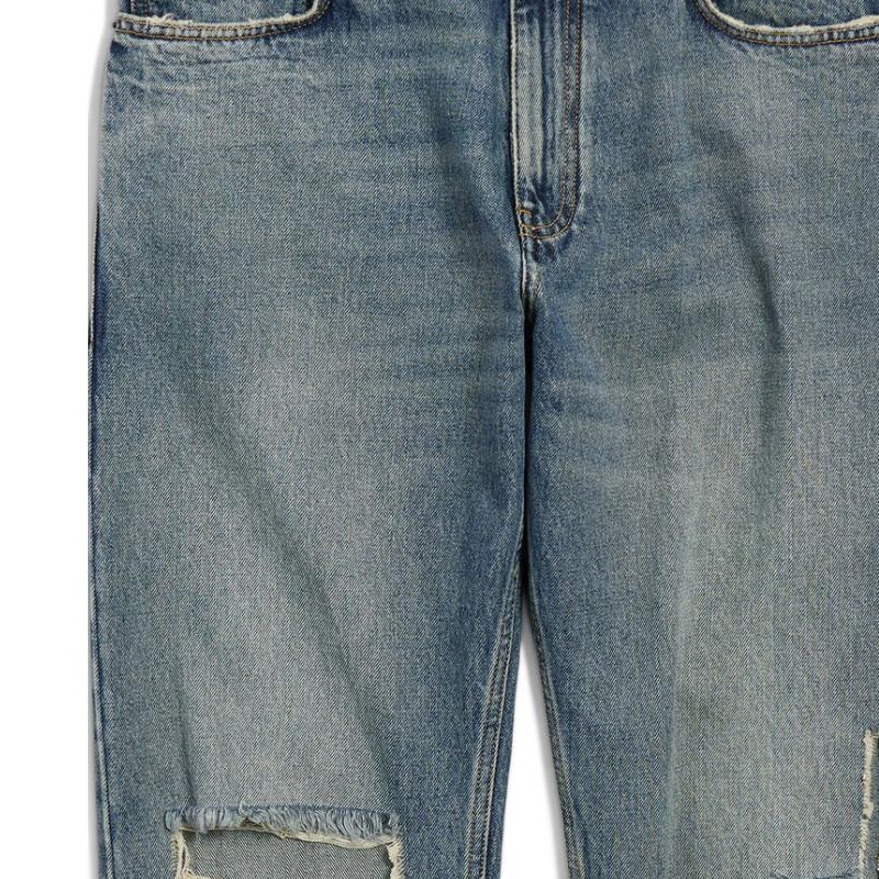 Cheap 발렌시아가 FW24 디스트레싱 지퍼 루즈핏 스트레이트 중청진 유니섹스 745149THW254245