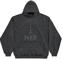 Balenciaga FW24 Faded Logo Hoodie Unisex Black - Oversized Fit Casual Style 803265TRVN41048 Balenciaga FW24 Faded Logo Hoodie Unisex Black - Oversized Fit Casual Style 803265TRVN41048