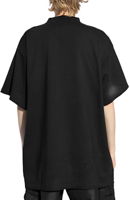 Balenciaga FW24 Faded Logo Print Oversized T-Shirt Blue Gray Casual Tee 787349TQVU41083 Details for Balenciaga FW24 Faded Logo Print Oversized T-Shirt Blue Gray Casual Tee 787349TQVU41083