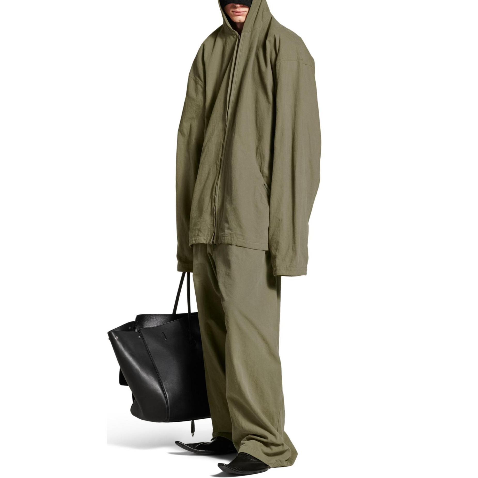 Sizing Balenciaga FW24 Hoodie Hijau Zip-Up Unisex Oversized Fit. 808823TRP103420